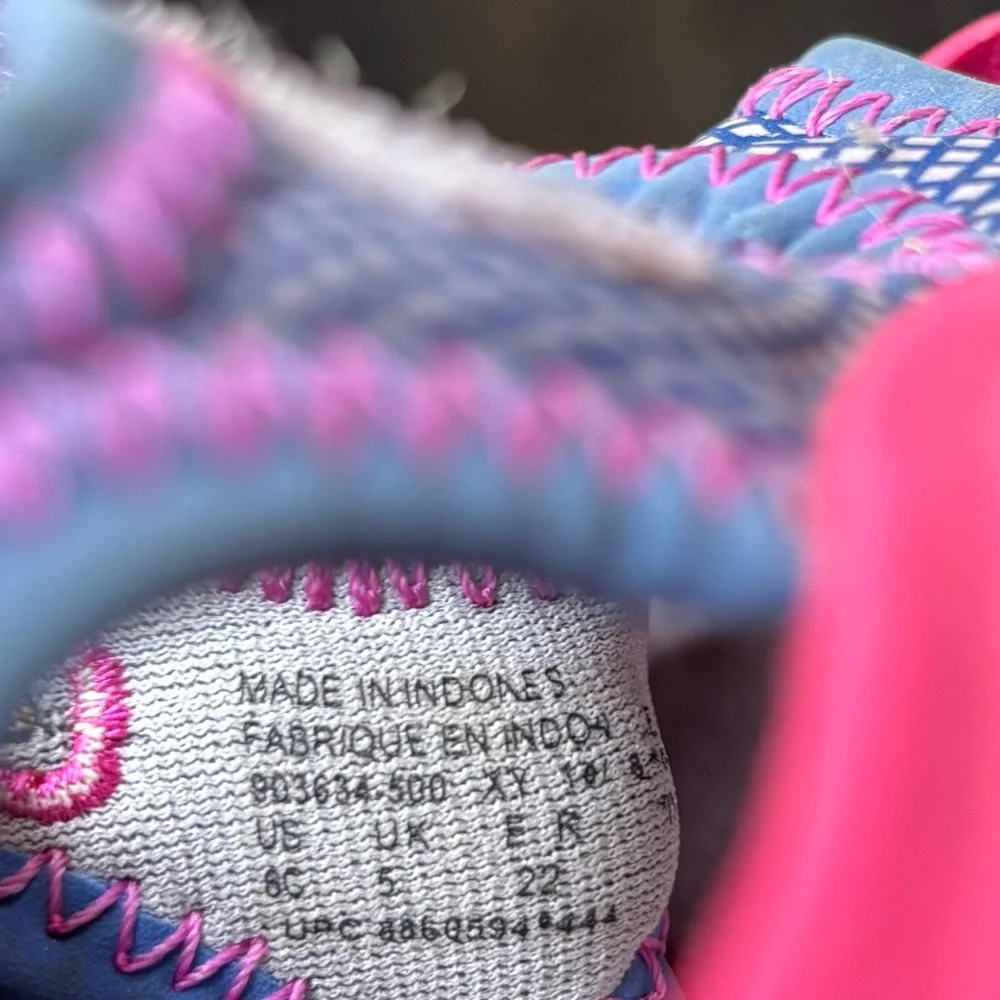 Nike Kids Pink and Blue Slip-On Sandals